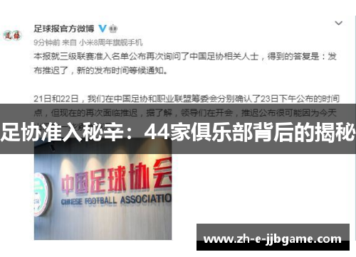 足协准入秘辛：44家俱乐部背后的揭秘